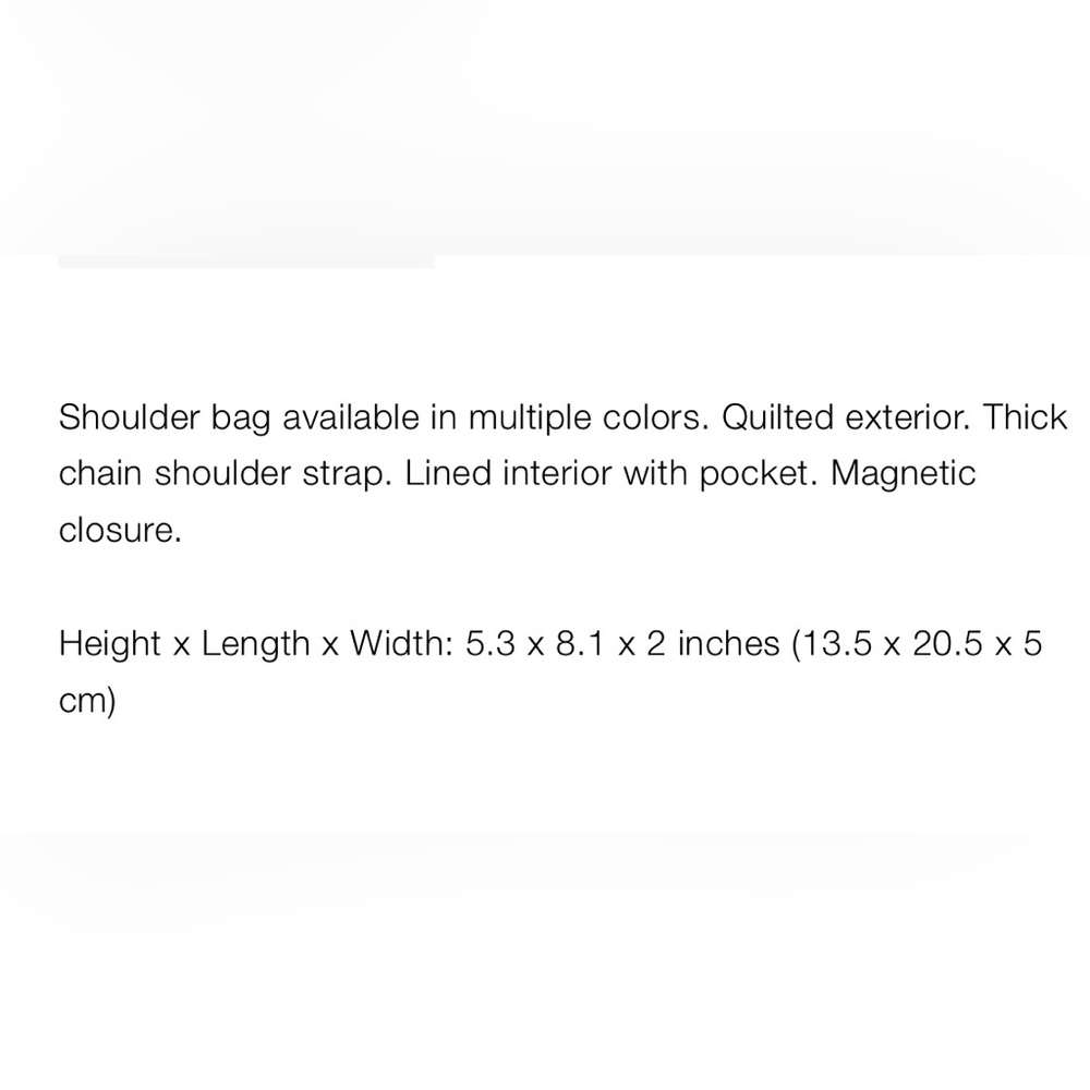 NWT Zara Quilted Chain Strap Shoulder Bag - Picture 9 of 9